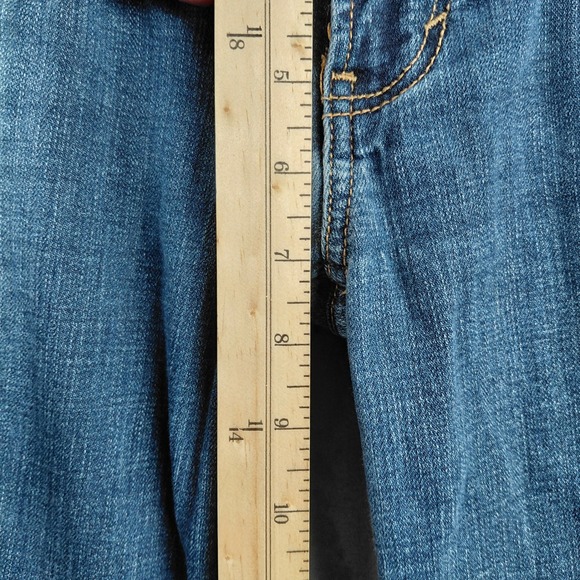 American Eagle AE Hipster Stretch Blue Denim Jeans Women's Size 6 Flare Leg - Picture 6 of 7